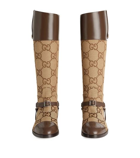 gucci tan biker boots|gucci monogram thigh high boots.